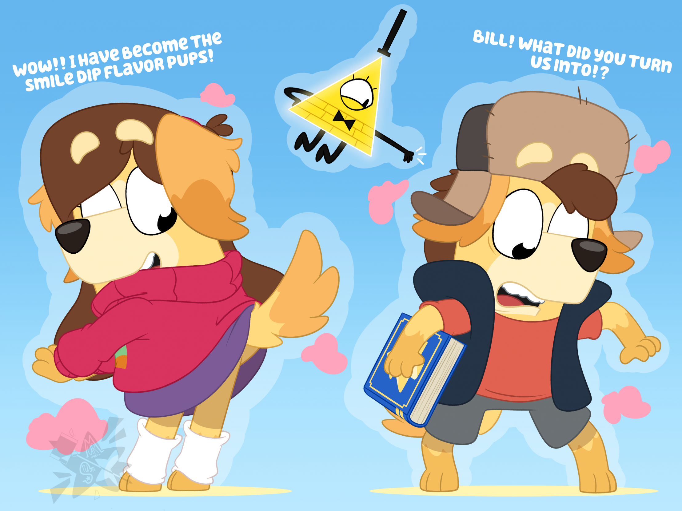 Mabel and Dipper as Bluey Golden Retrievers! by MurpheyArts -- Fur Affinity  [dot] net