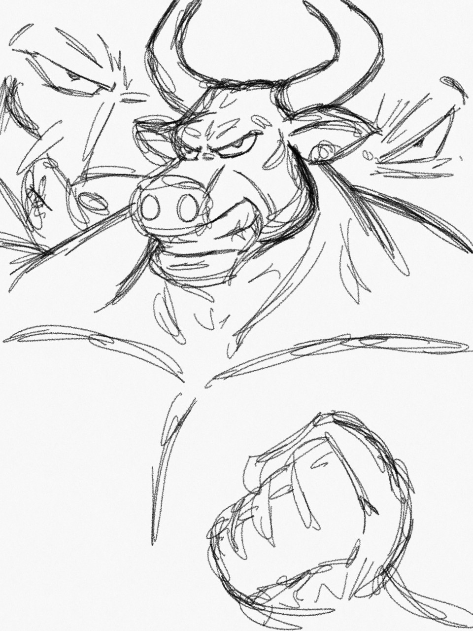 sketch of ANGRY Bull...... - YouTube