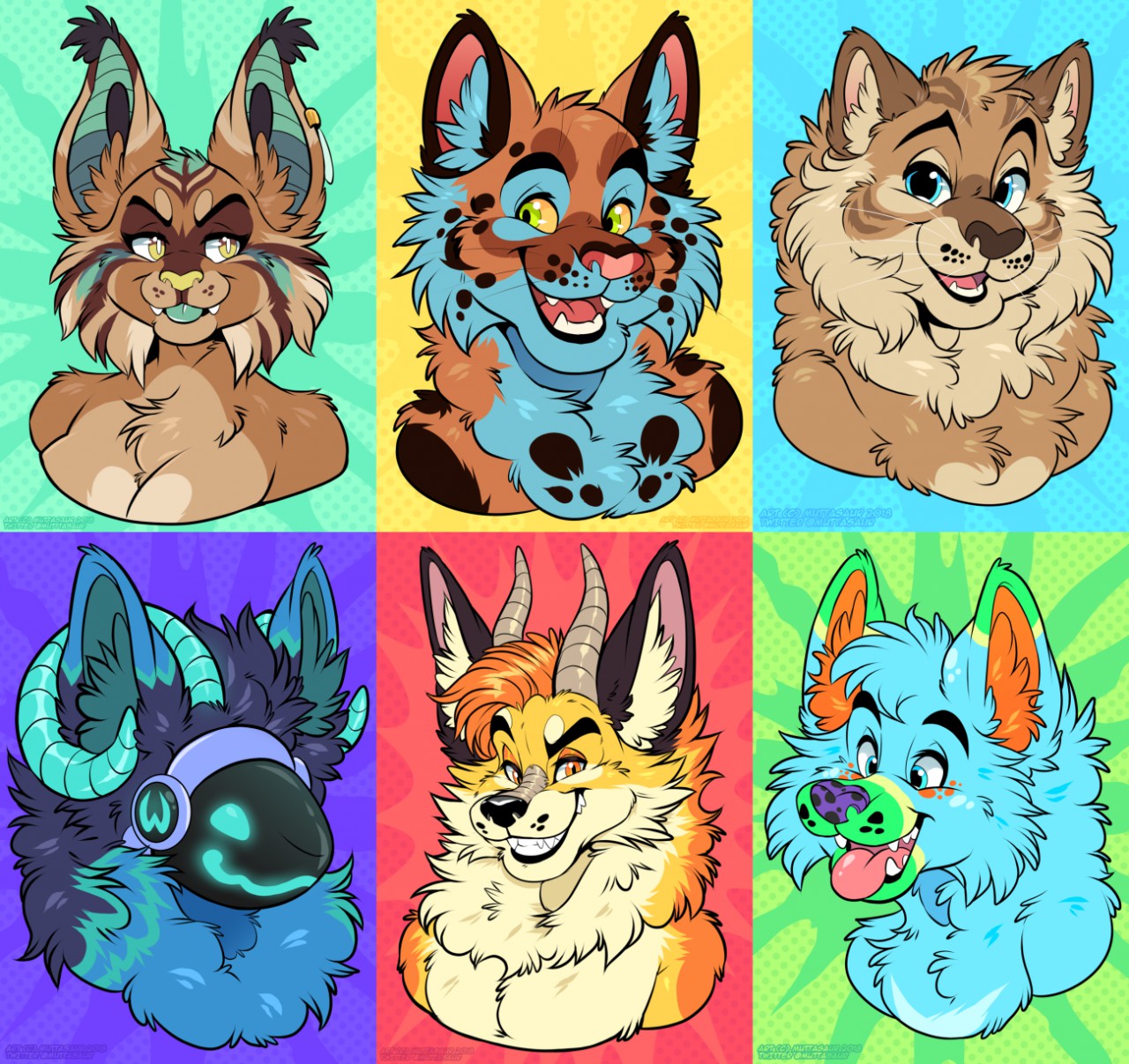 FlatColor Headshots 5/12/18 - Commissions by Muttasaur -- Fur Affinity ...