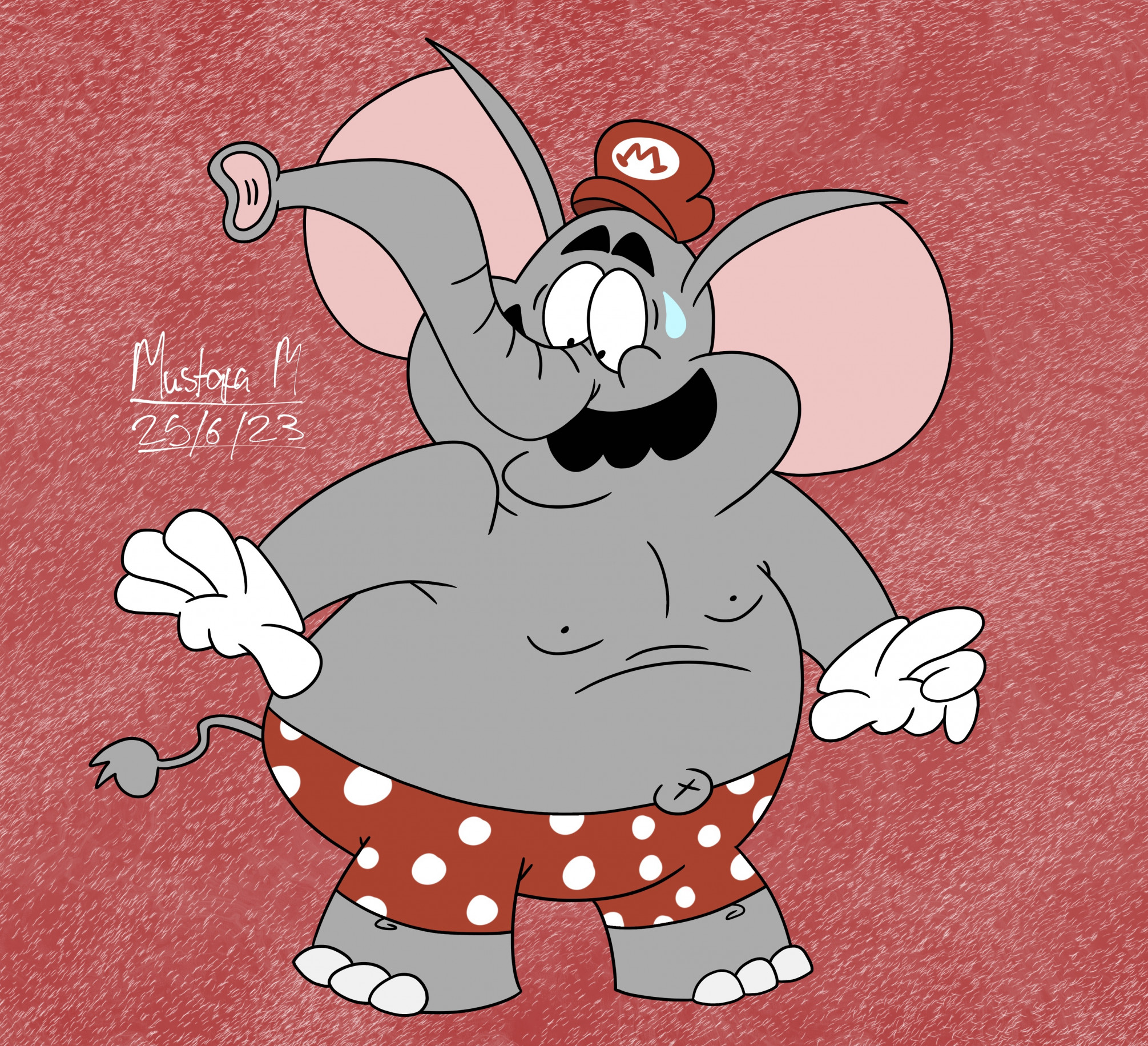 Elephant Mario In His Underwear by MWToonGamer96 -- Fur Affinity