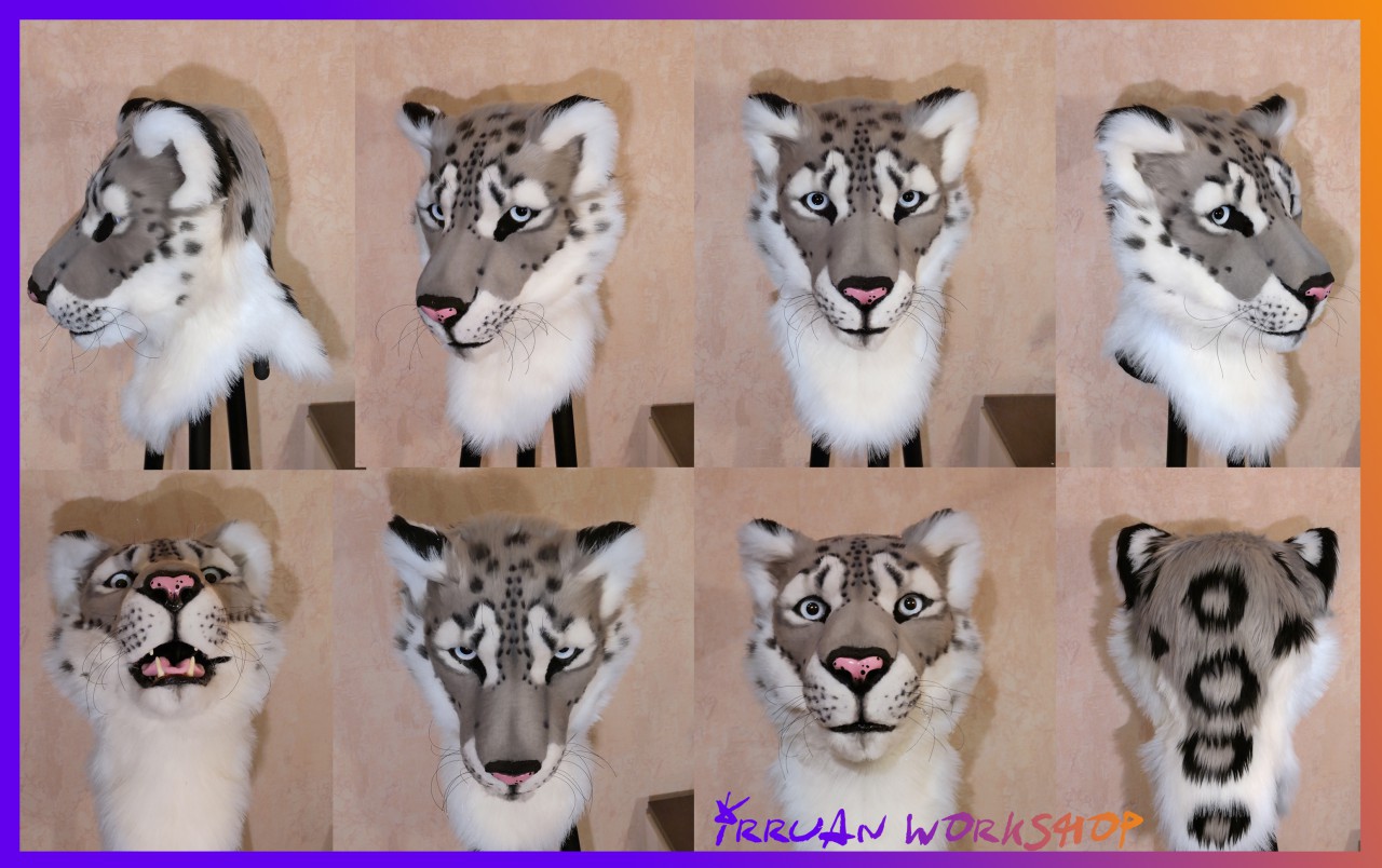 Therian Snow Leopard mask. OOAK.