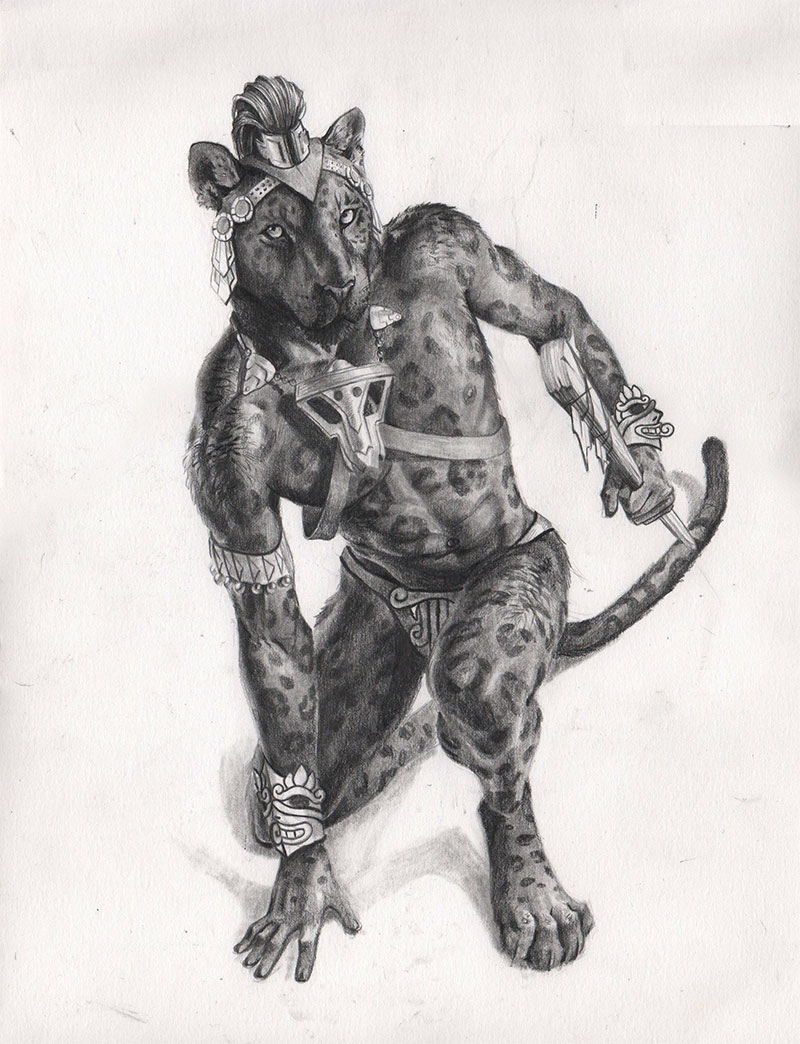 anthro jaguar warrior