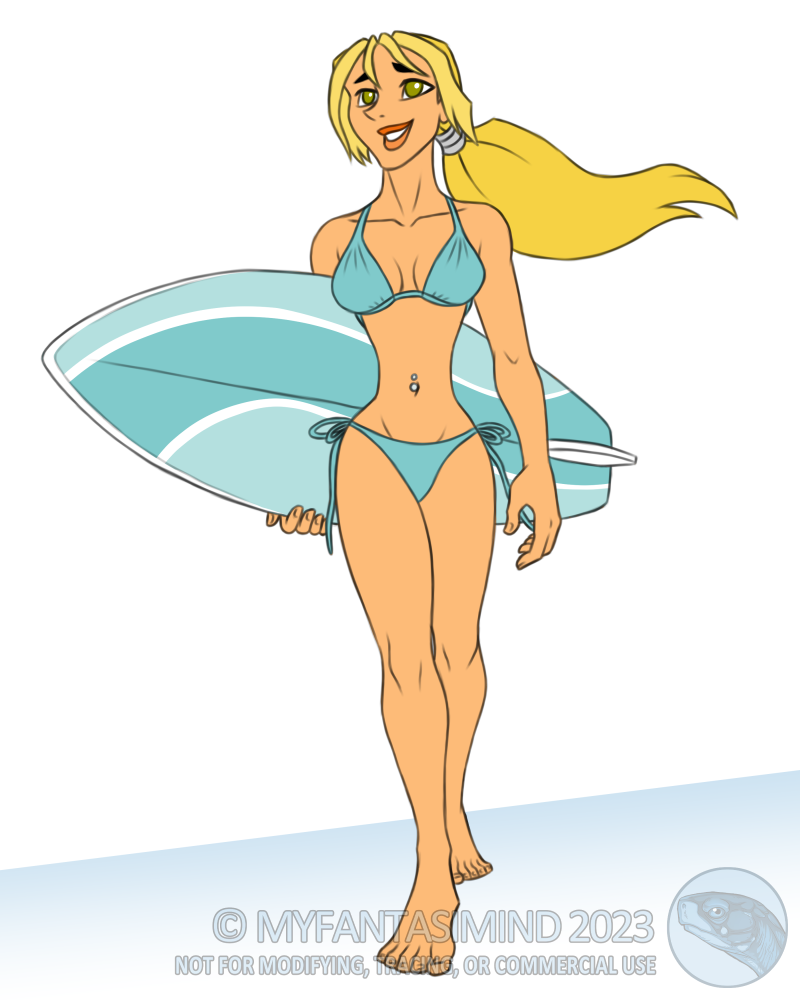 Comm: Swimsuit Bridgette Colored for Tripp122 by MyFantasiMind -- Fur  Affinity [dot] net