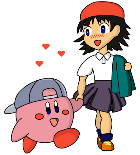 Kirby and Adeleine by Myst-Knight -- Fur Affinity [dot] net