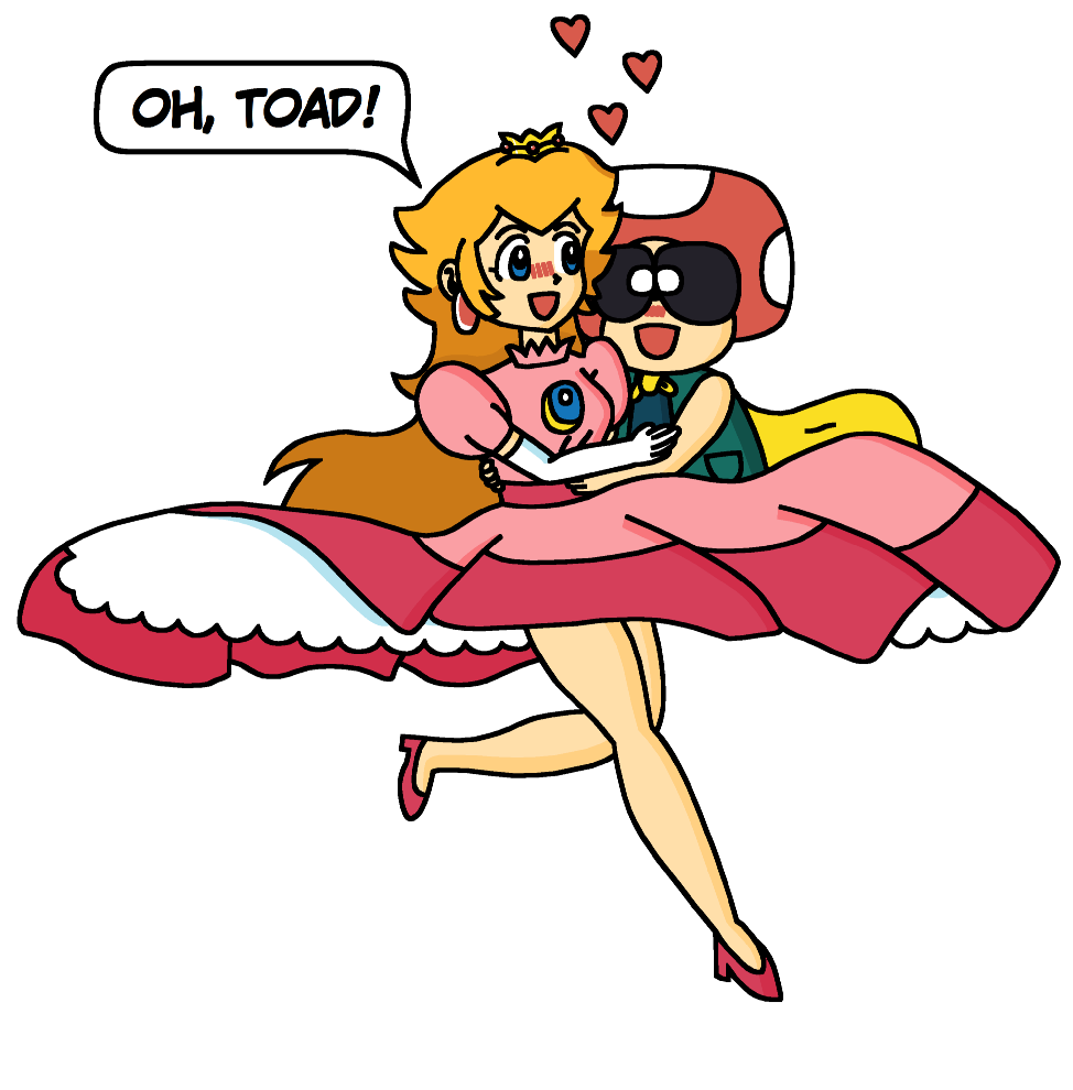 Peach and Toad Floating (2022 redo) by Myst-Knight -- Fur Affinity [dot ...