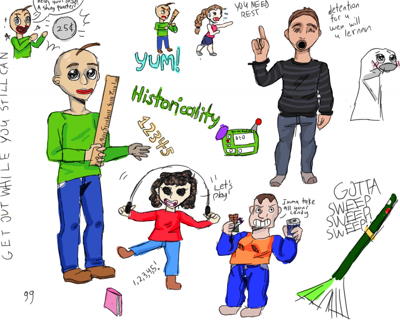 Baldi's Basics doodles by Mysteryp0rtal -- Fur Affinity [dot] net