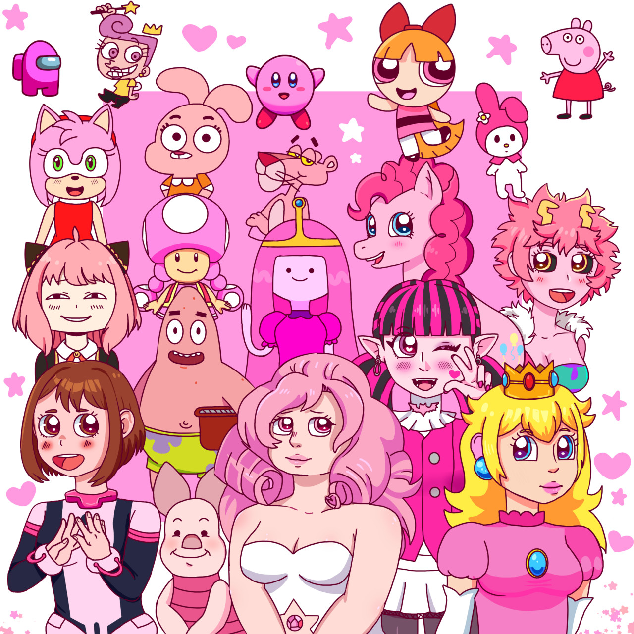 pink cartoon network characters