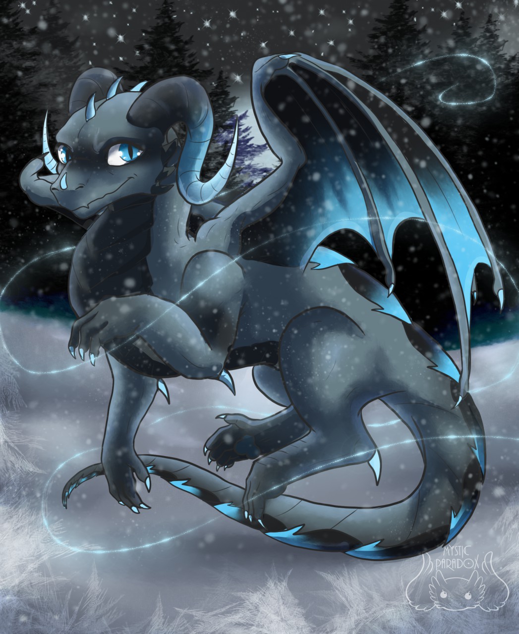chibi ice dragon