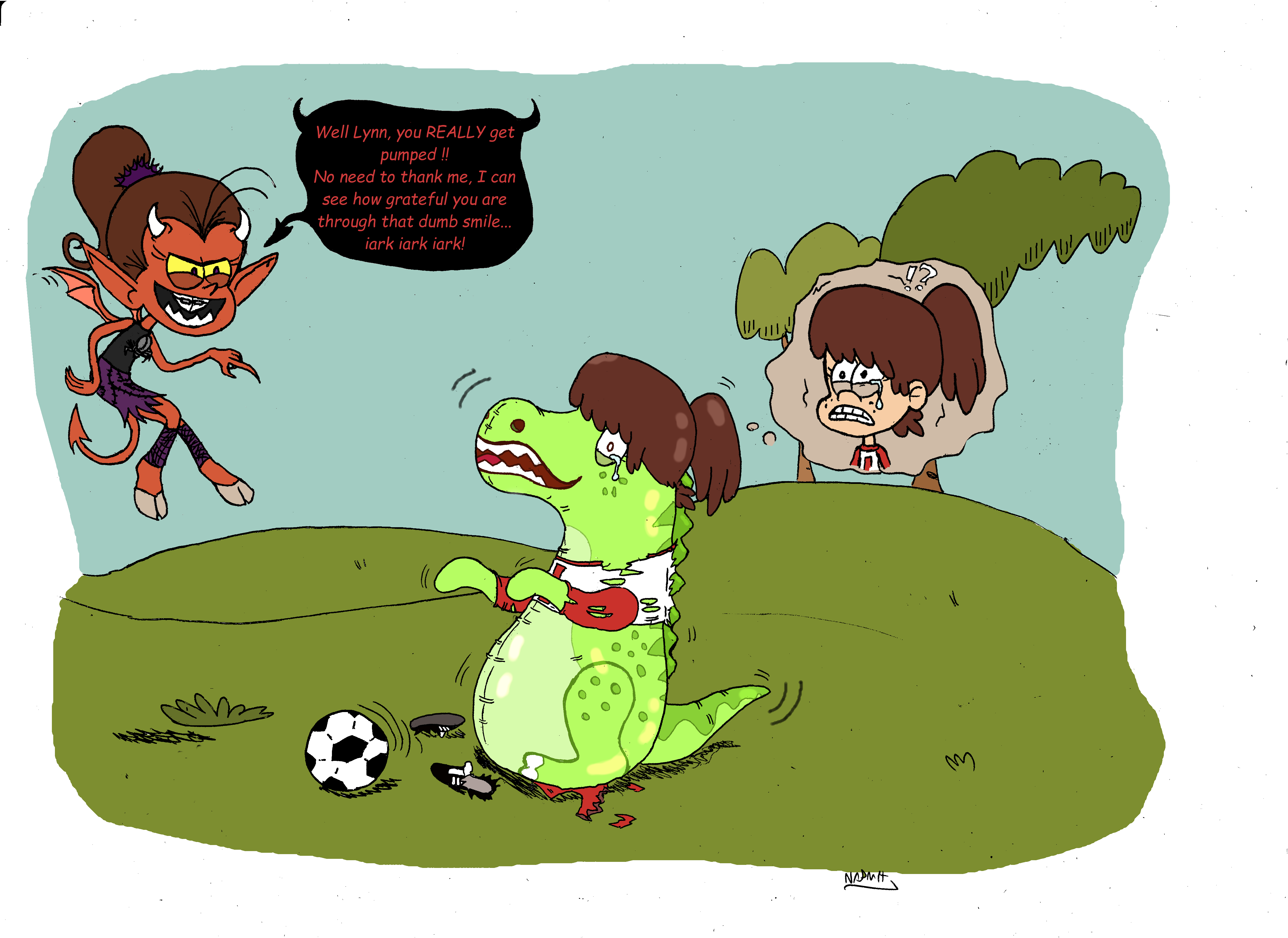 Lynn Loud to Inflatable Dino Bopper TF by NADMH -- Fur Affinity [dot] net