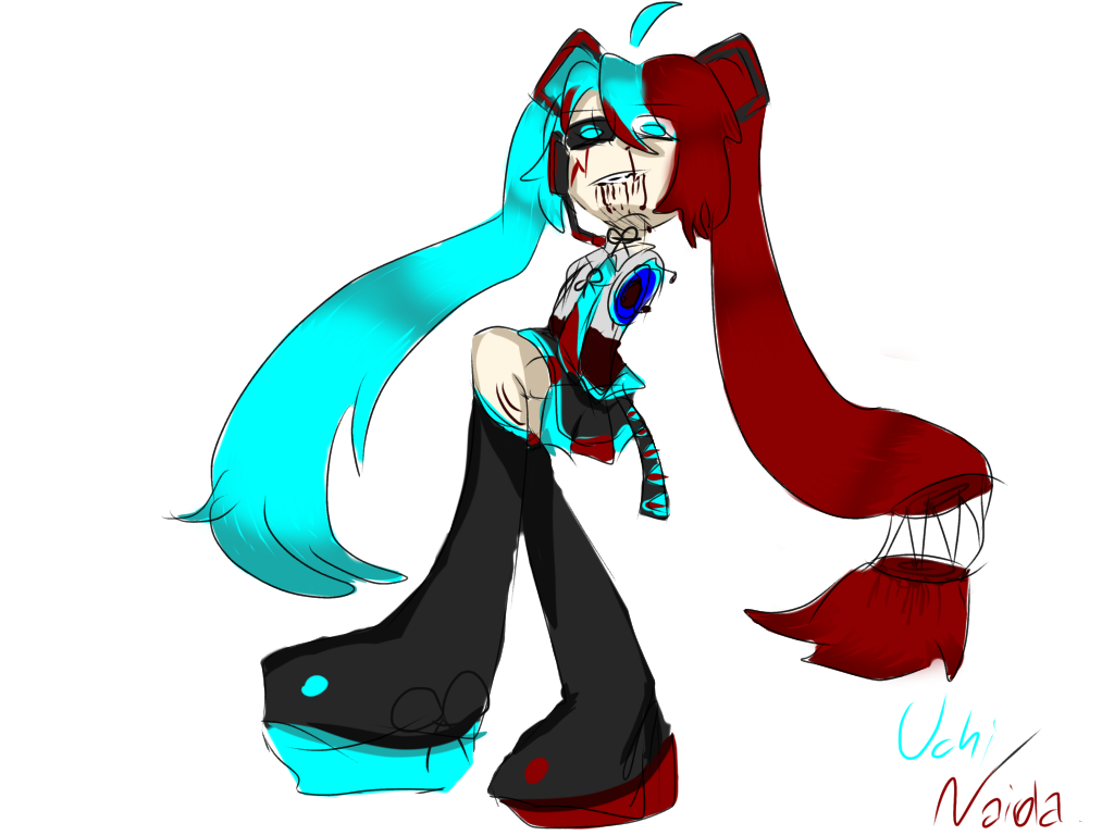 hatsune miku but infected by NaidaTheWorstName -- Fur Affinity [dot] net