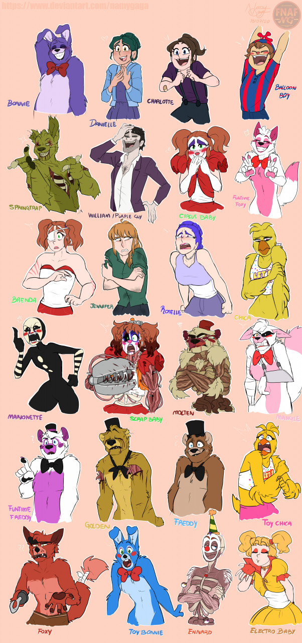 FNAFNG_FNAF 2 Characters by NamyGaga -- Fur Affinity [dot] net