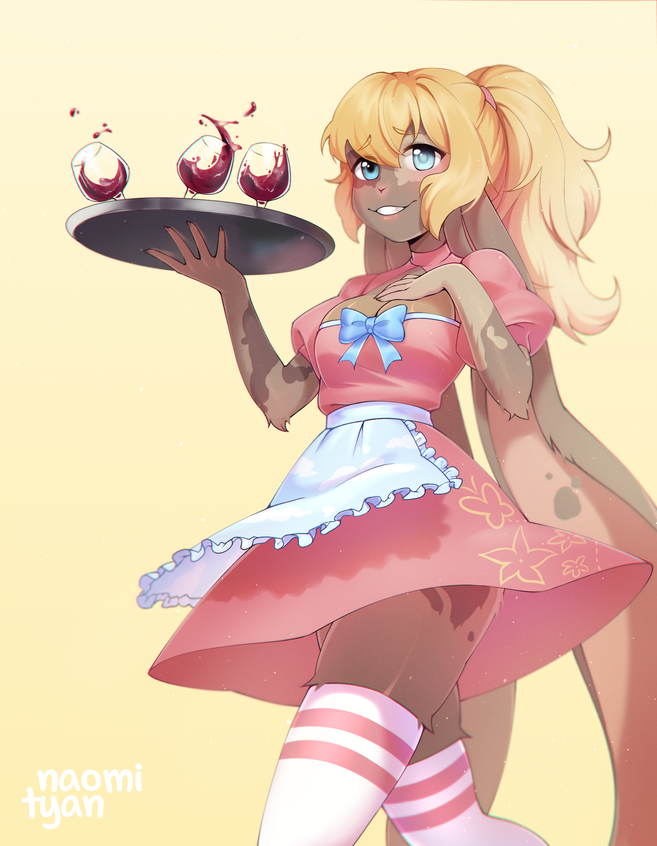 finished YCH~clumsy waitress by Naomi-tyan -- Fur Affinity [dot] net