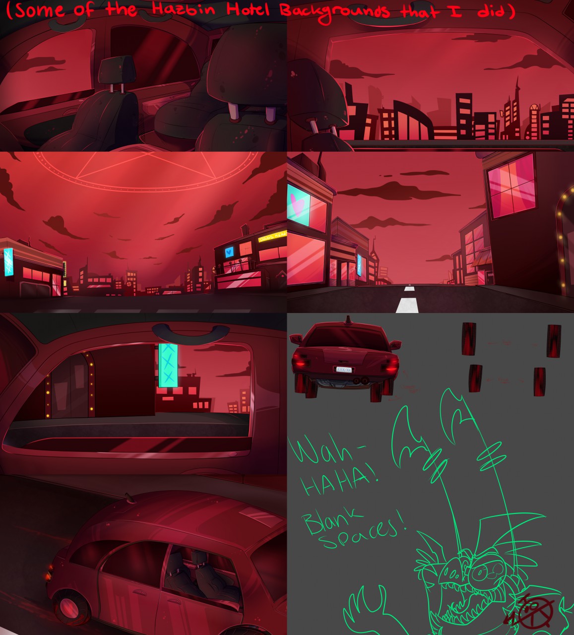 Some of the Hazbin Hotel backgrounds that I did by NastyVirus -- Fur  Affinity [dot] net