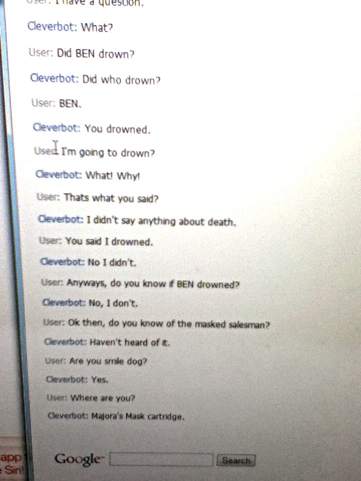 Conversations With Cleverbot/BEN drowned - Angel - Wattpad