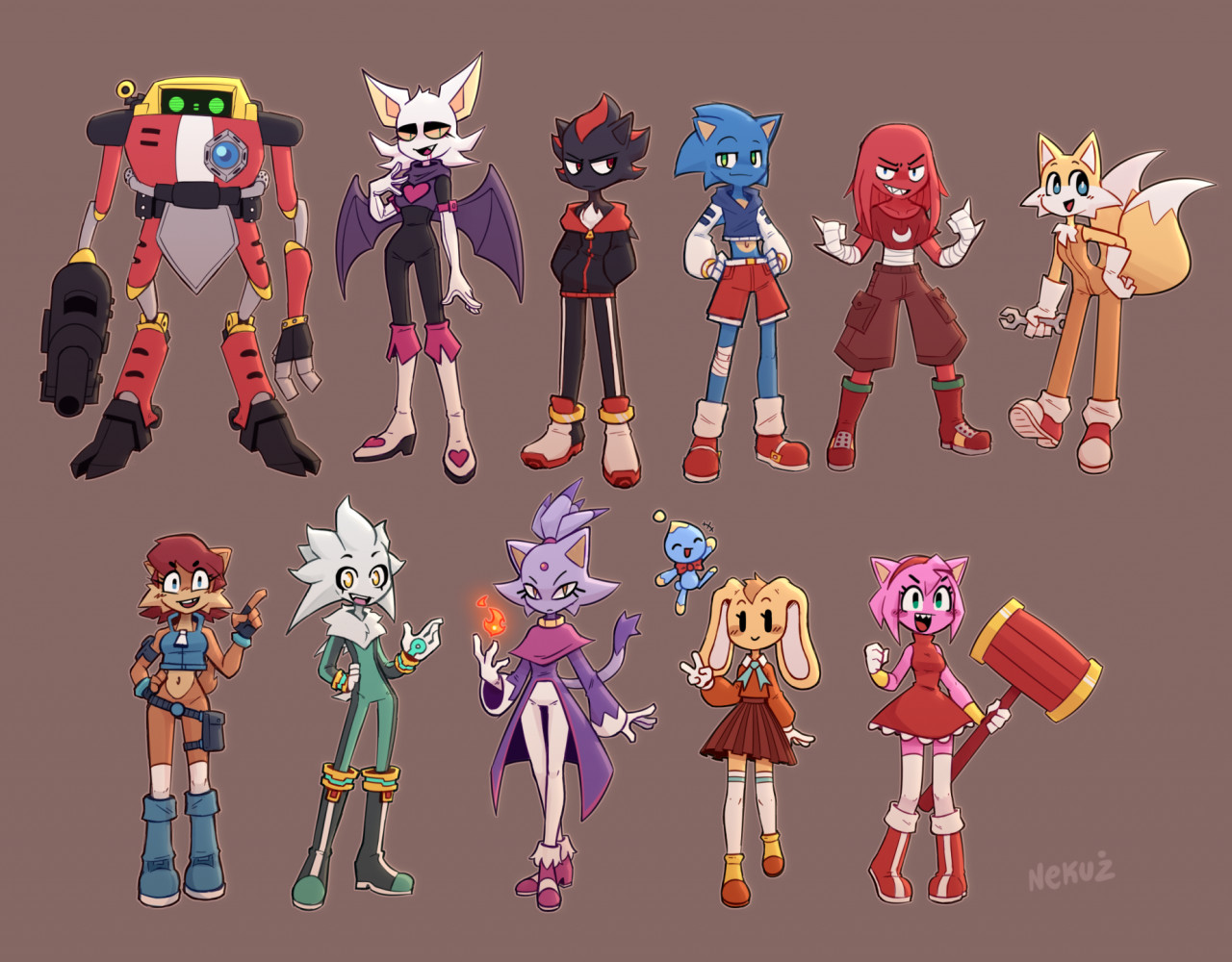 Sonic Characters on my own style by nekuzx -- Fur Affinity [dot] net