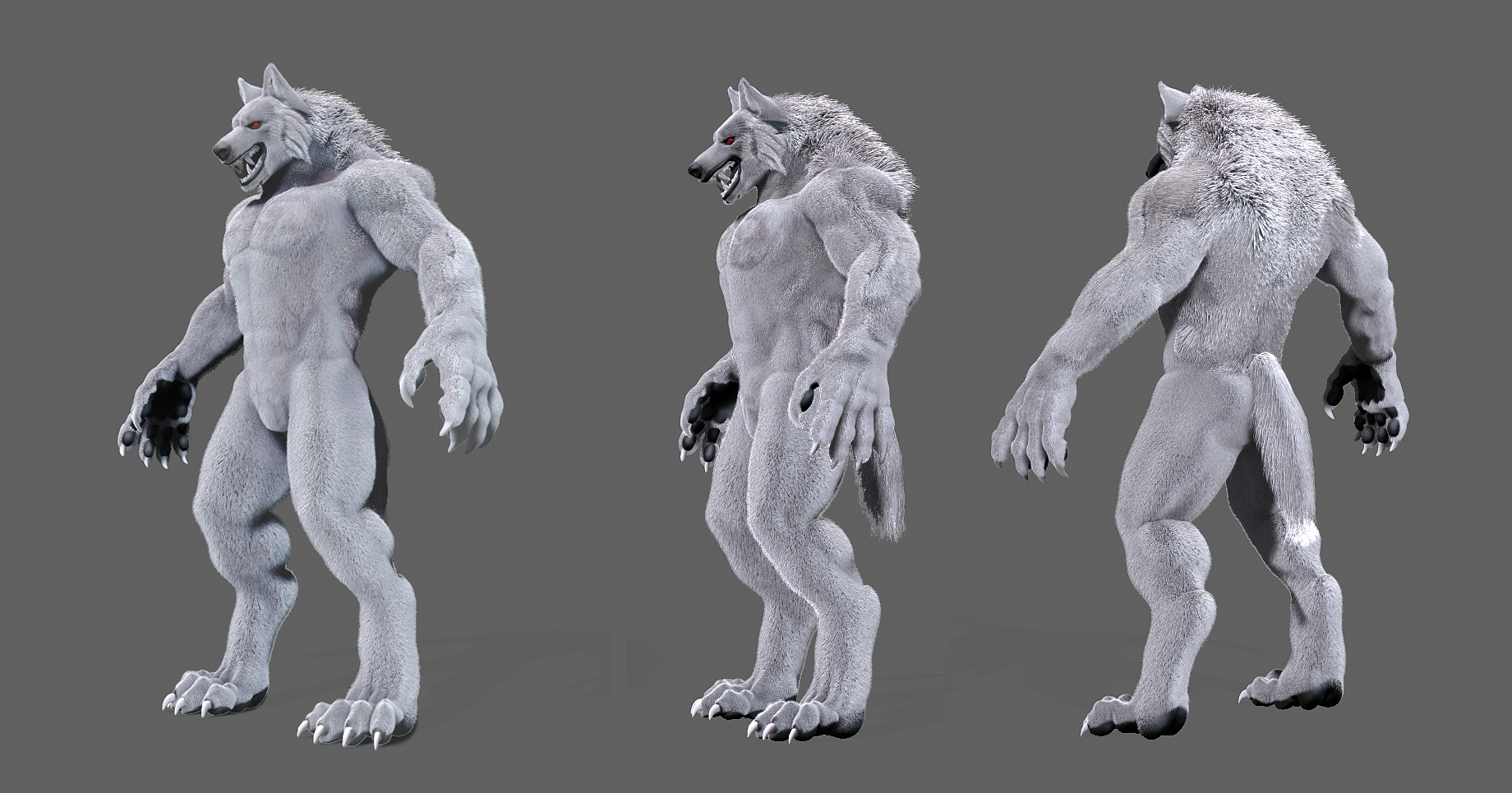 anthro wolf 3d model