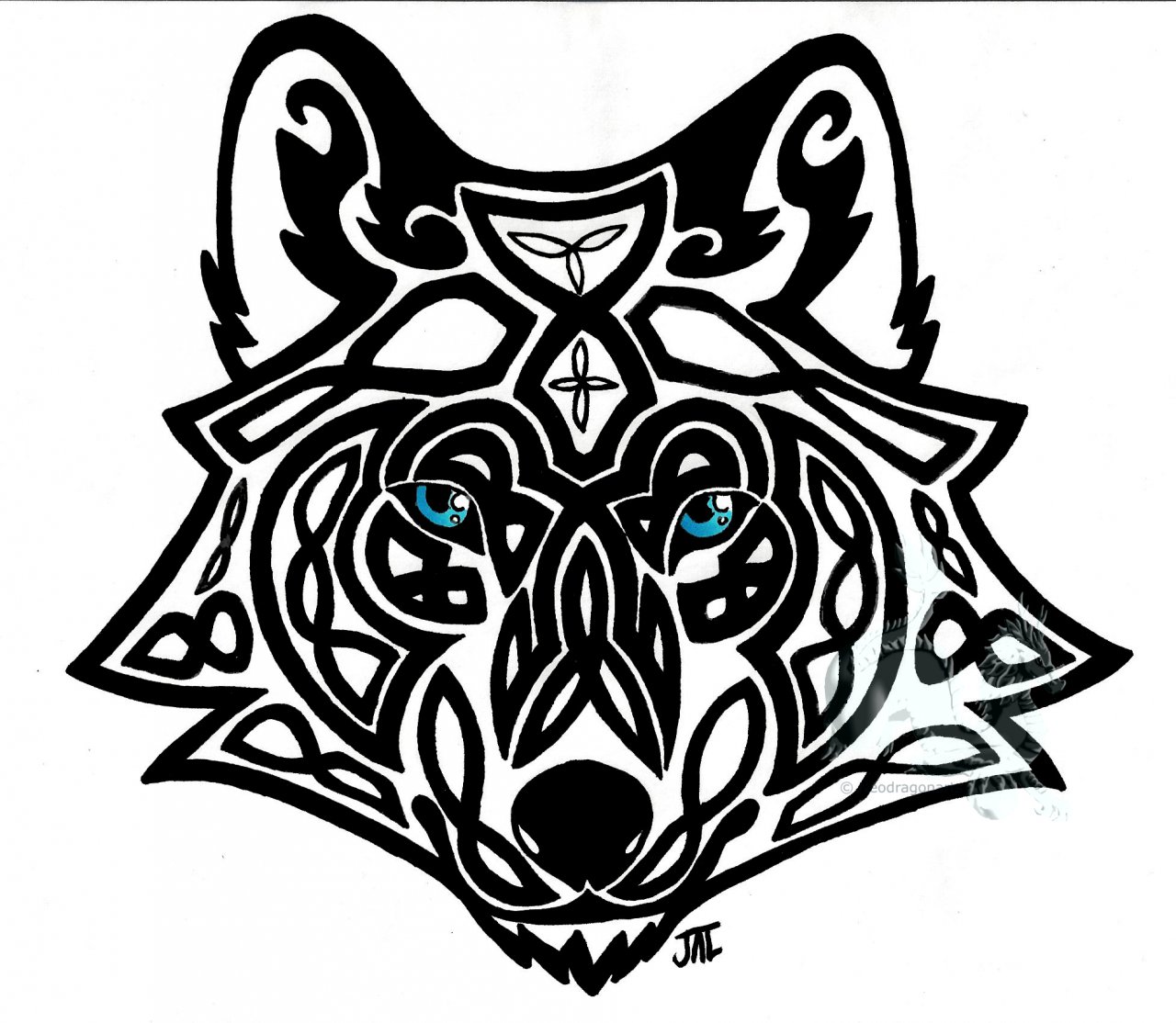 Tribal Celtic Wolf Tattoo Vector Images over 110