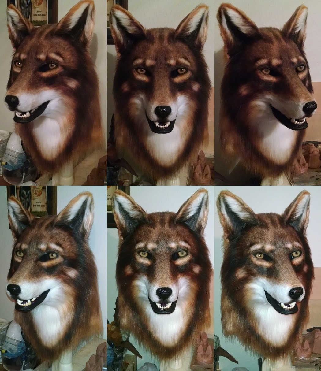 Fluffy Red Wolf Mask