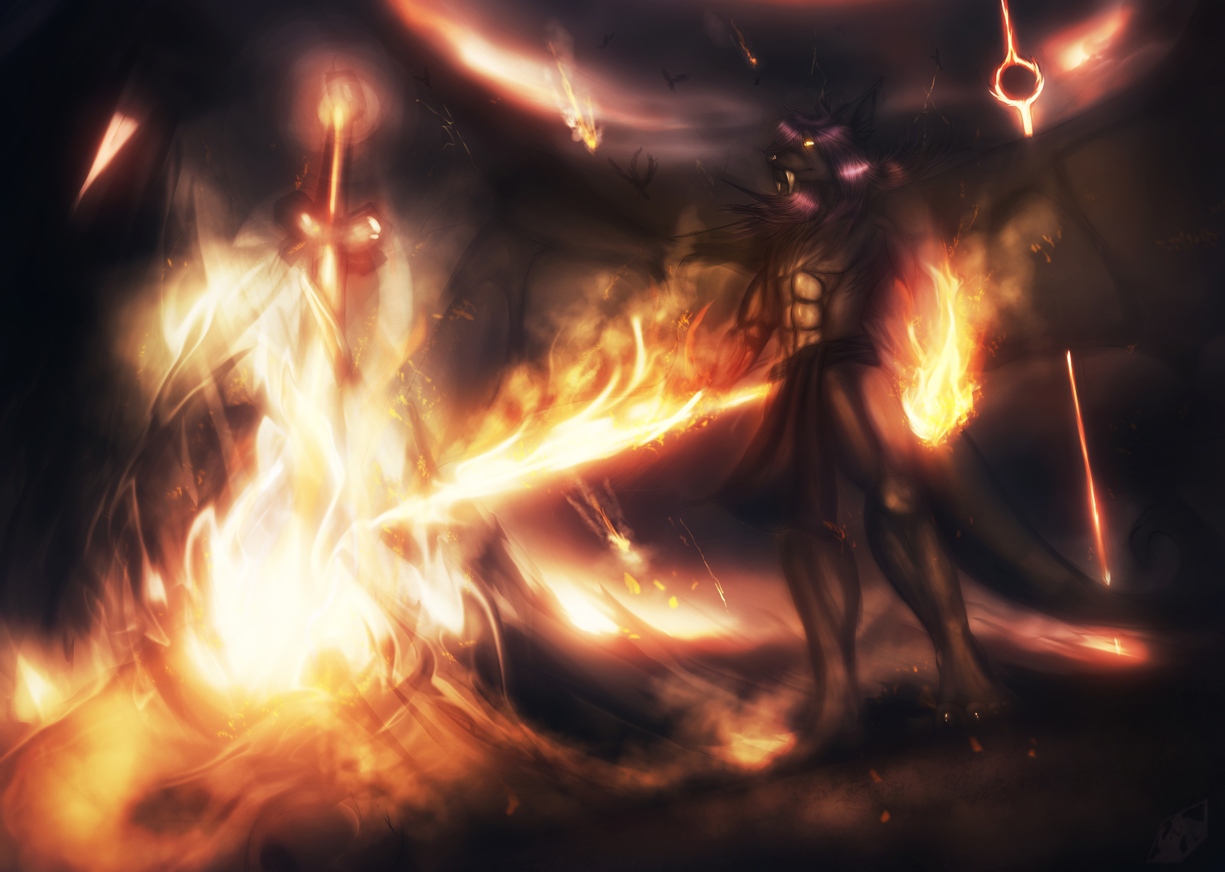 Inside the fire by FlamingTitania -- Fur Affinity [dot] net