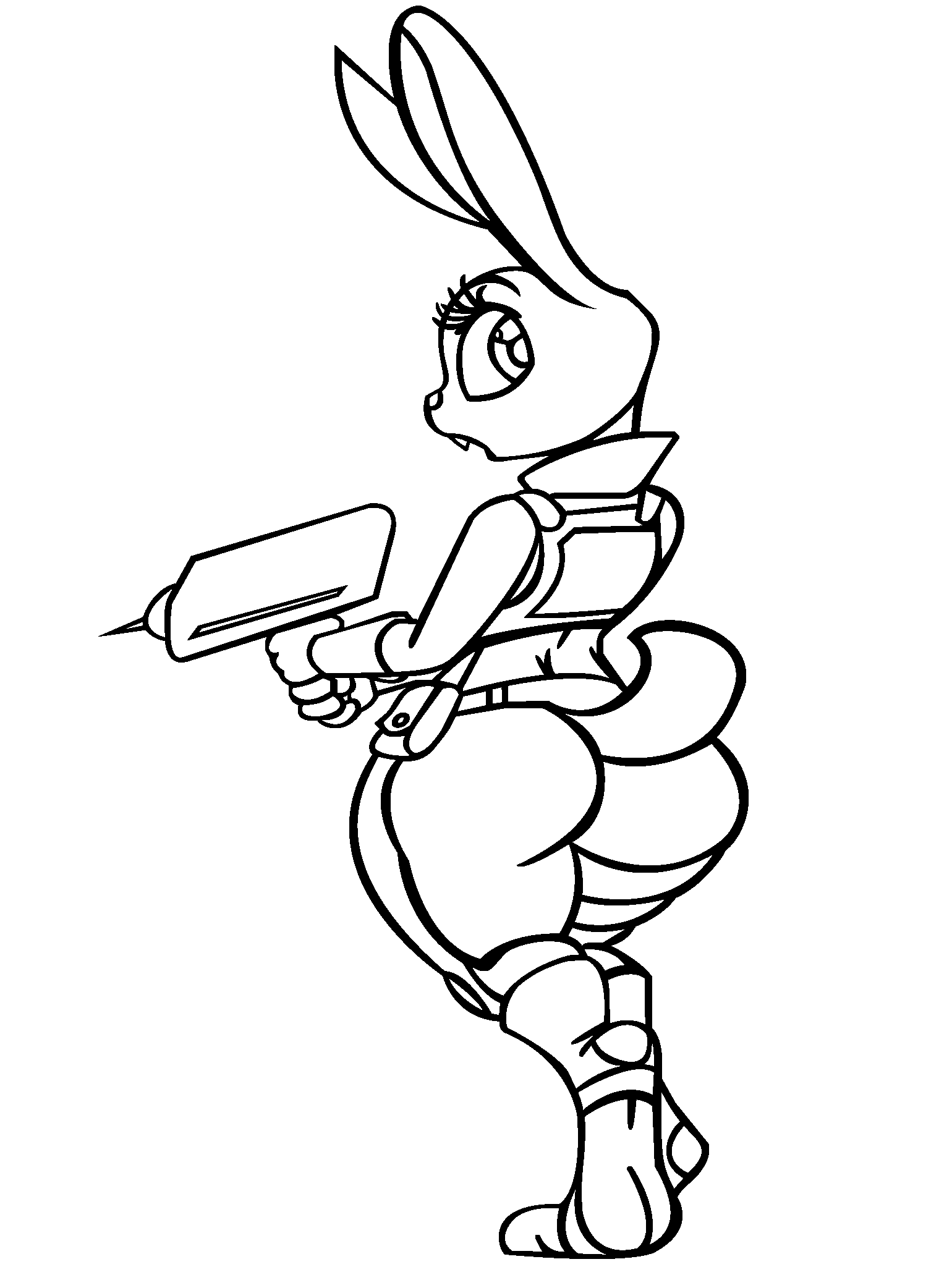 Judy Hopps Line art 4 (credit) by nickanater1 -- Fur Affinity [dot] net