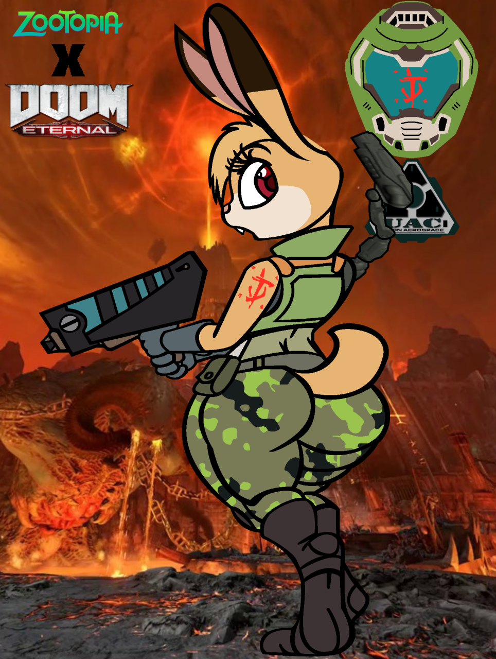 Judy Hopps as DoomSlayer Daisy Hopps?! by nickanater1 -- Fur Affinity [dot]  net