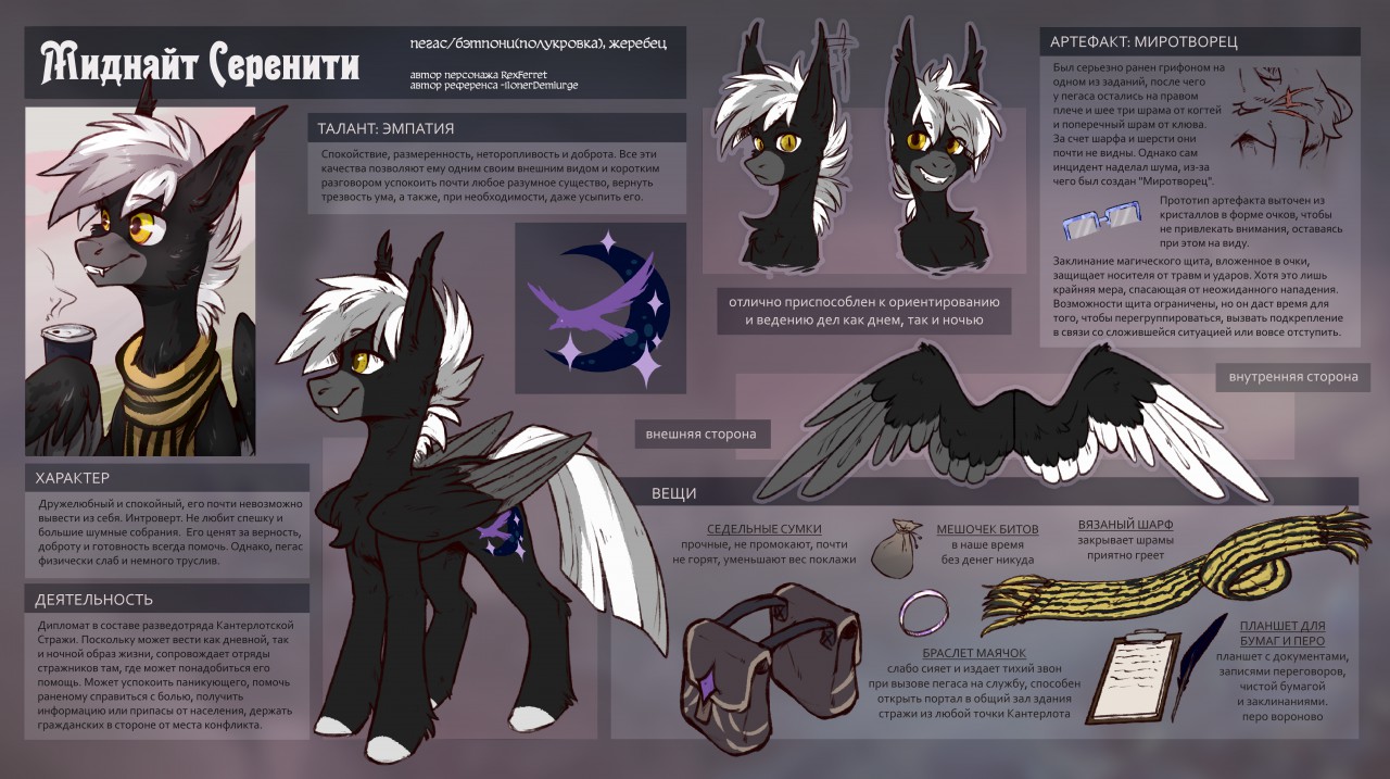 Midnight Serenity Reference RUS By NightLion. -- Fur Affinity [Dot.