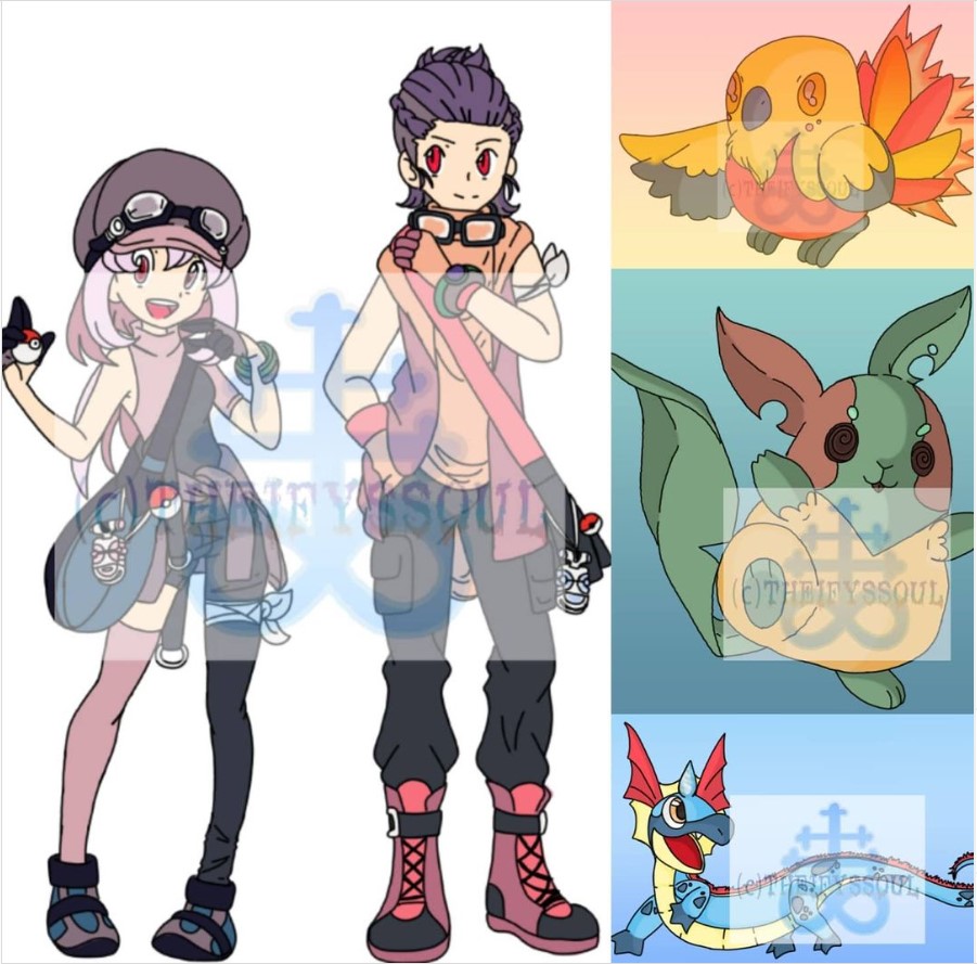 OC) Dark type starters : r/pokemon