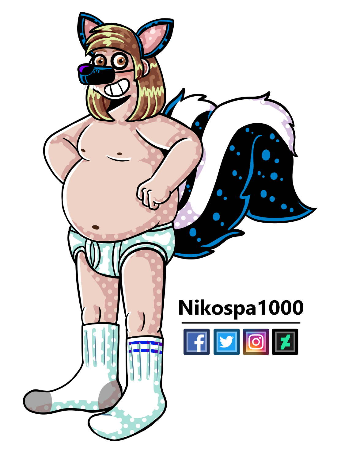 Skunk Boy Tighty Whities 👨🏻🦨🩲 by Nikospa1000 -- Fur Affinity [dot] net