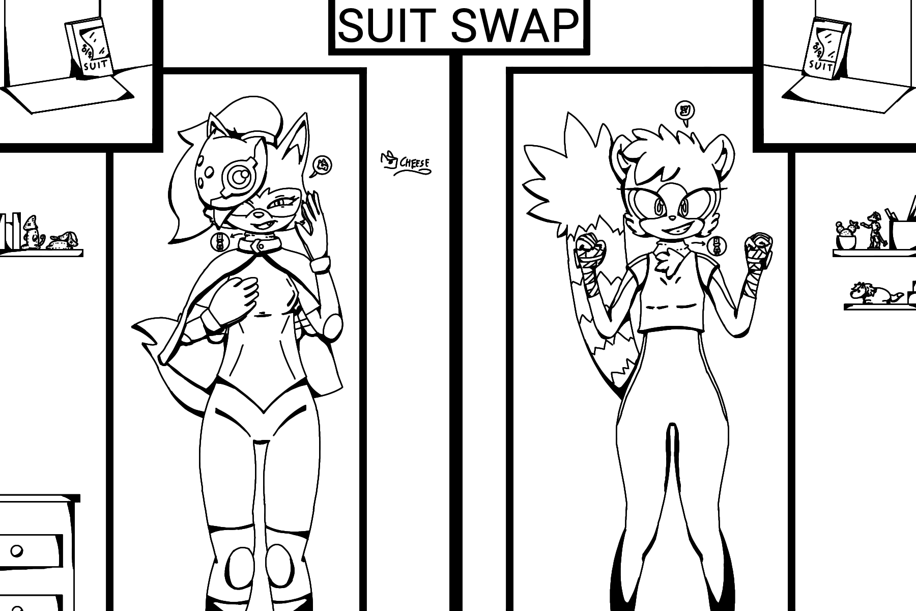 Suit swap moment