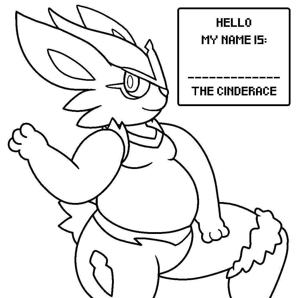Fat Cinderace Coloring Template By Nishi Fur Affinity Dot Net