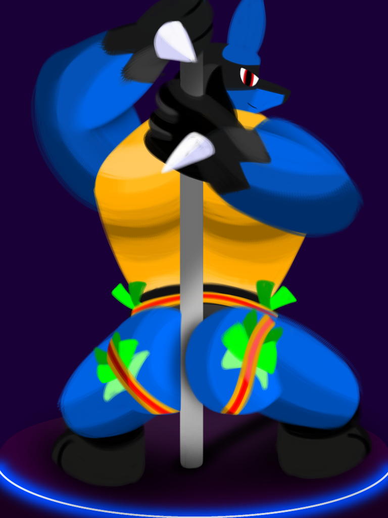 Buff Lucario (DANCING BUTT) gif by Noah_the_muscle_lucario -- Fur