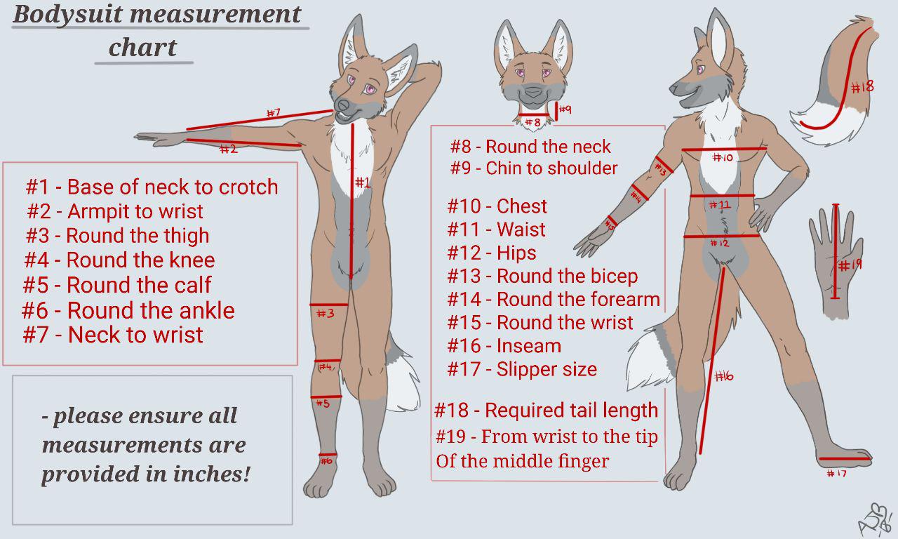 Fursuit full body measurement chart by noblewolf -- Fur Affinity [dot] net