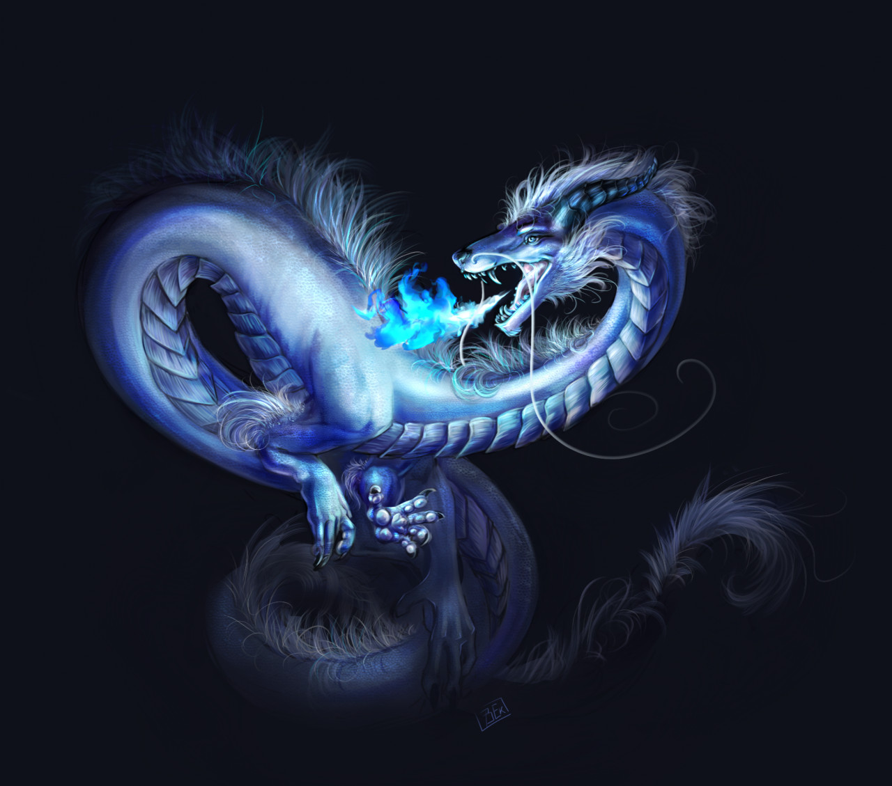 Bailong's blue flame by NonieThePup -- Fur Affinity [dot] net