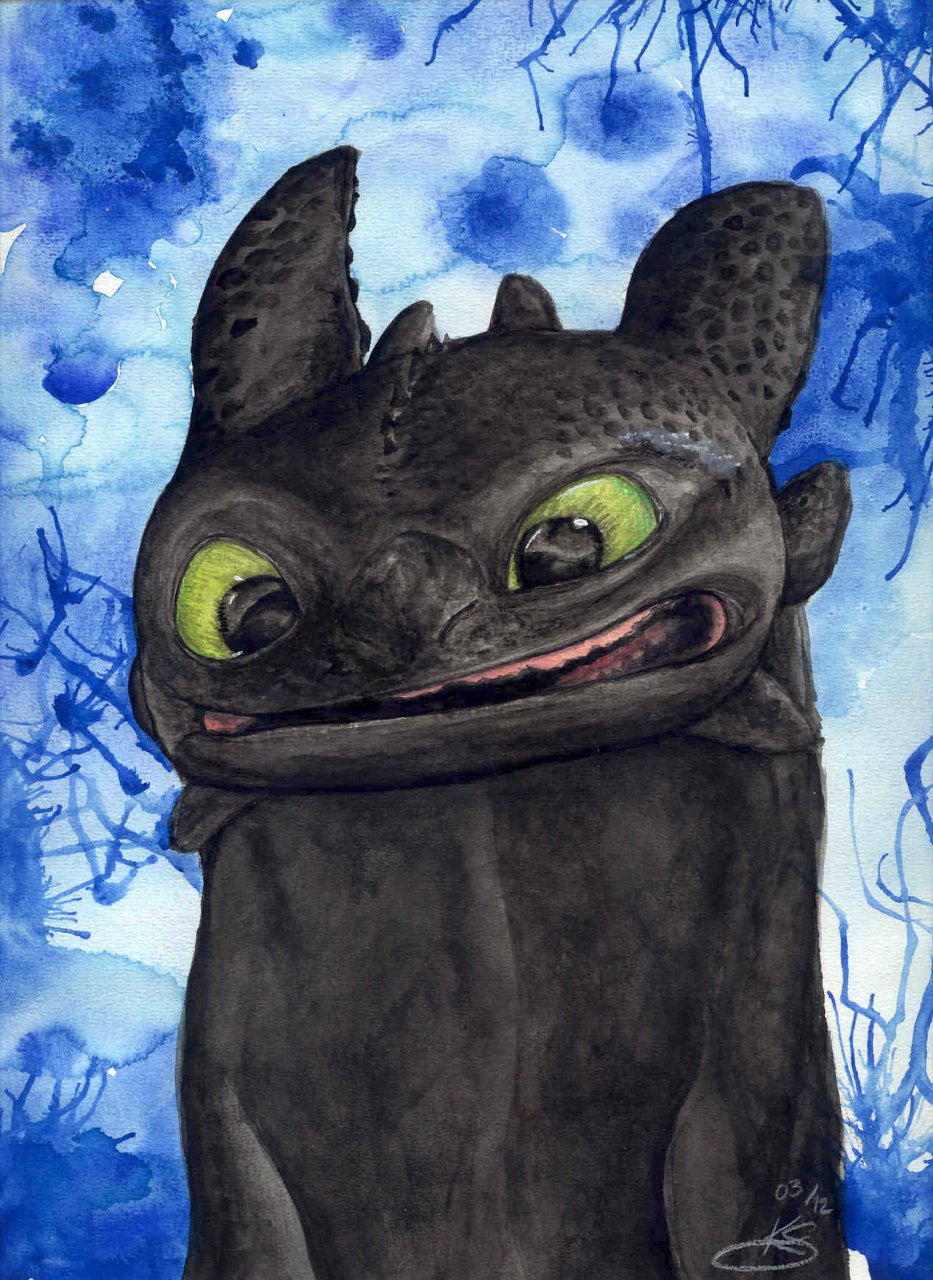 toothless dragon smile drawing