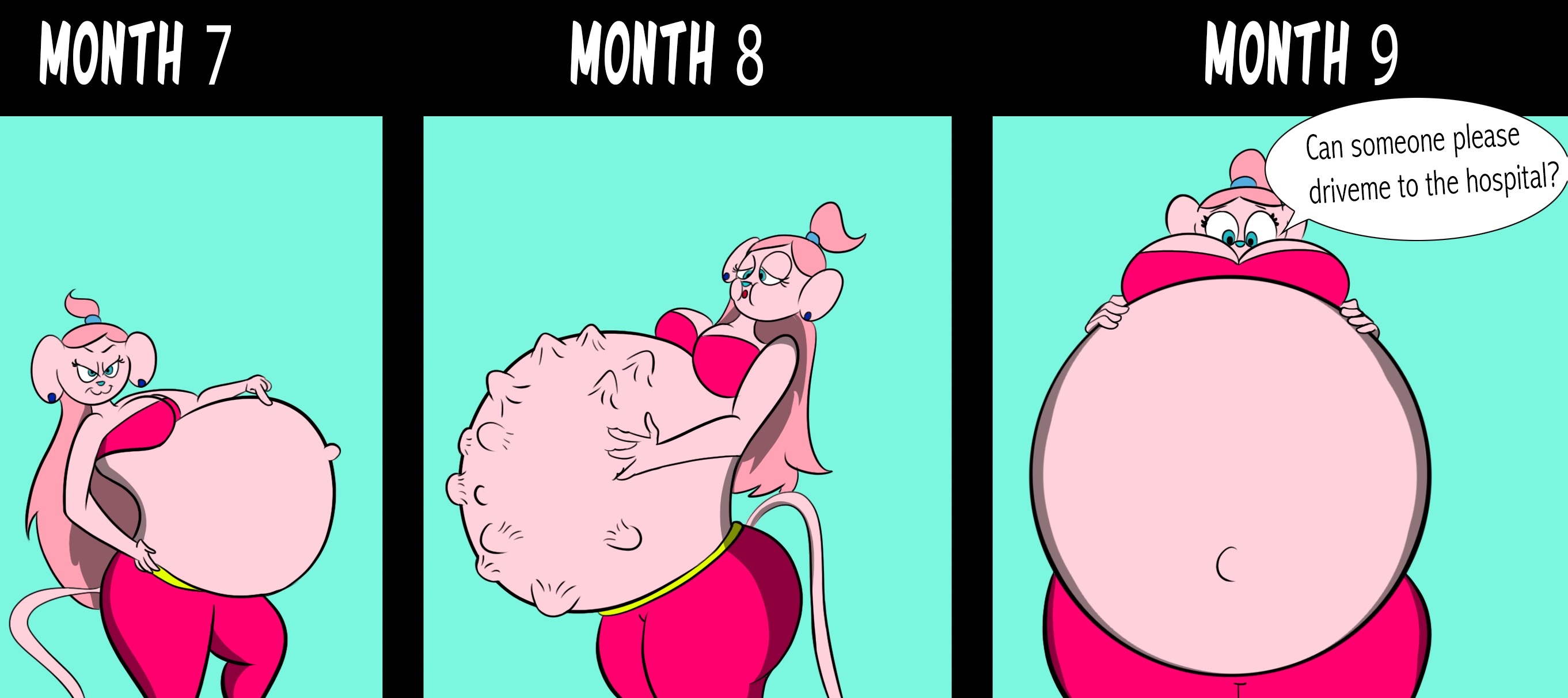 Pregnant belly expansion comic