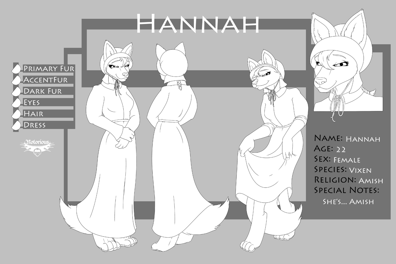 COM] Hannah Reference Sheet (Line Art) by Notorious84 -- Fur Affinity [dot]  net