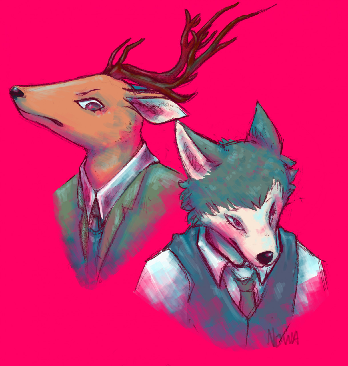 The deer and the wolf - Beastars by NowaDragontail -- Fur Affinity [dot] net