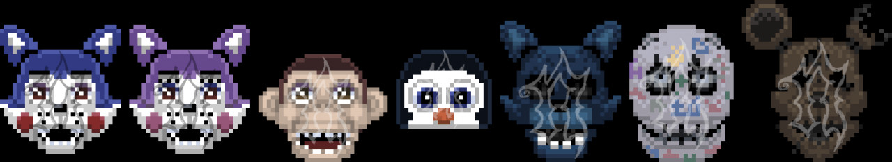 Pixel FNaF 4 Heads (Pay for Use) by Noxious-Croww -- Fur Affinity [dot] net