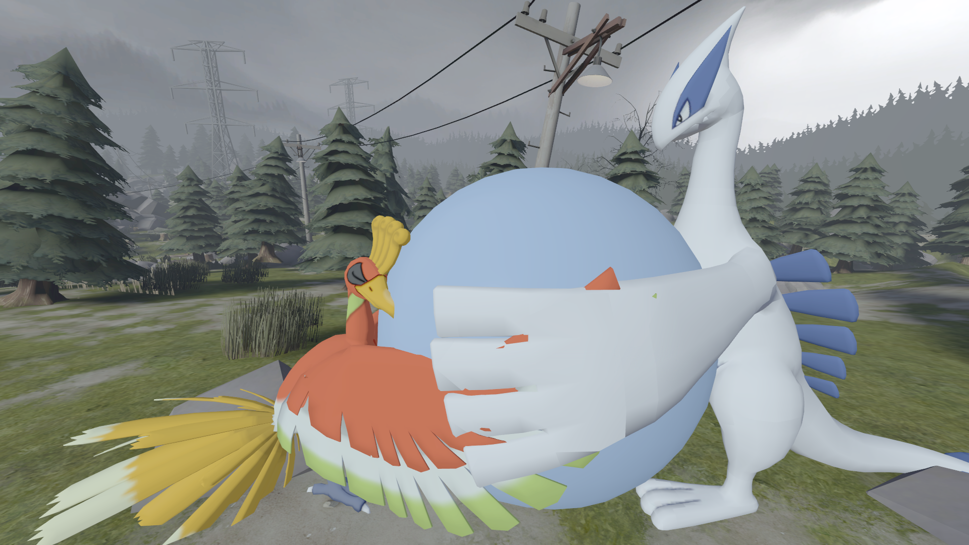 Lugia and Ho-oh by RafaYazoo on DeviantArt