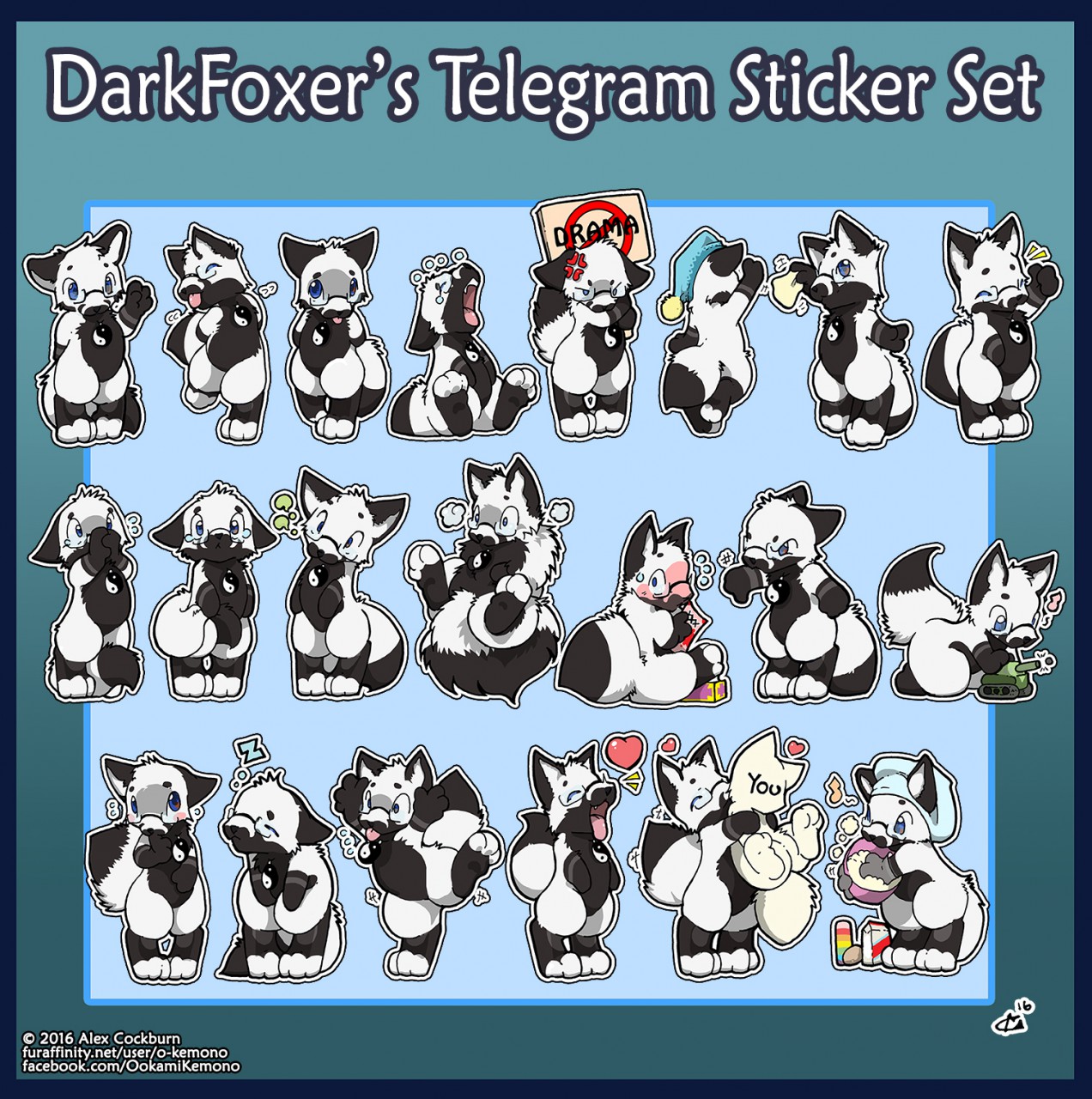 Darkfoxer Telegram Sticker set by o-kemono -- Fur Affinity [dot] net