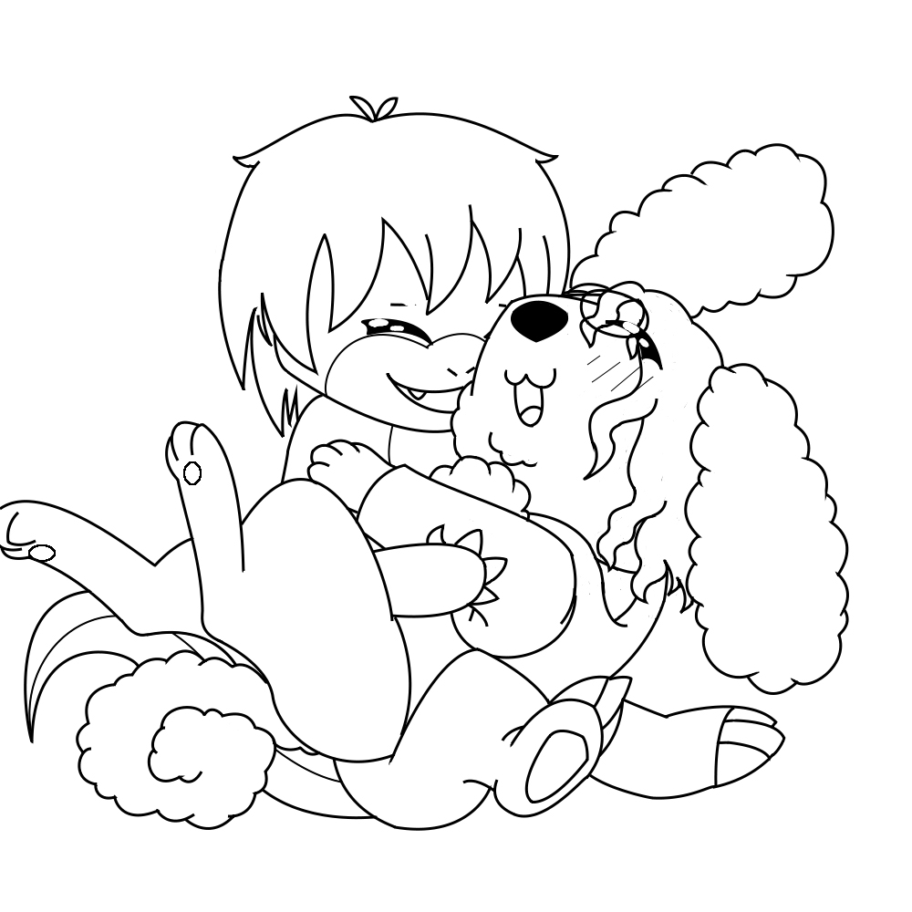 Poodle cuddles