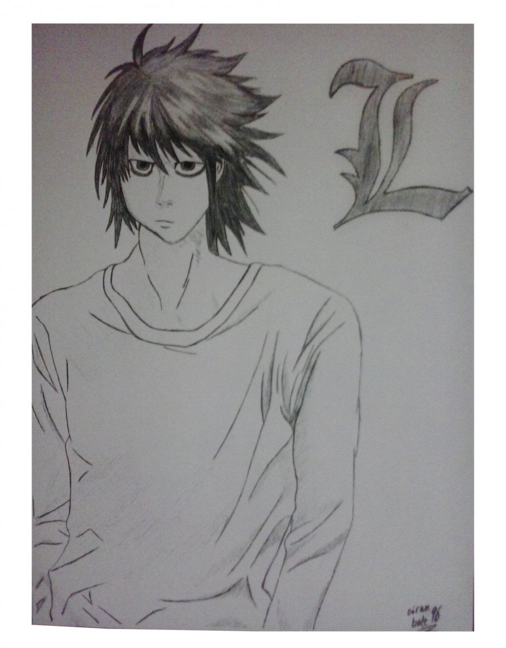 l (death note) drawn by huli_xiaobai