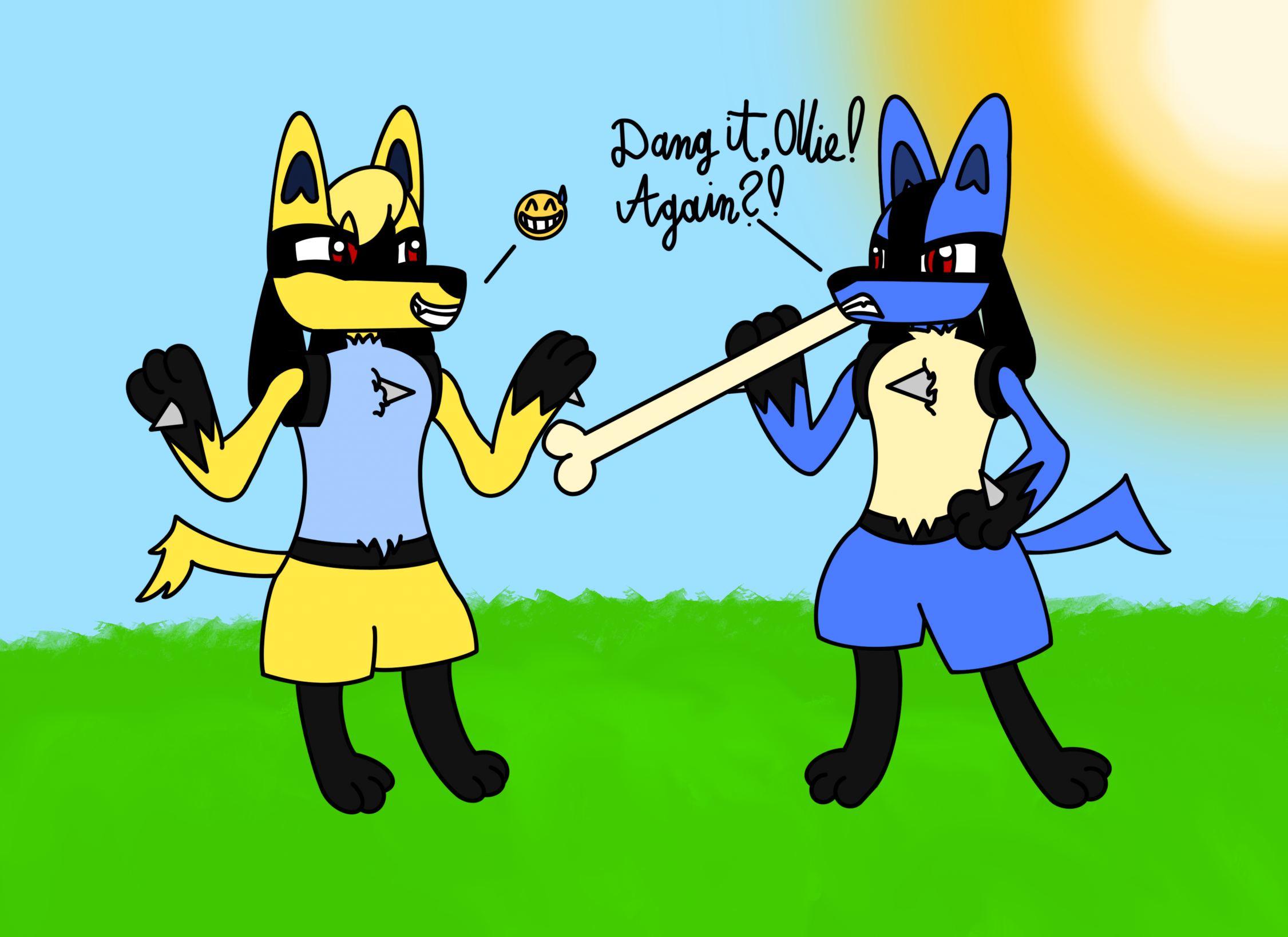 The Two Lucarios (Alt. 2: Shiny Lucario) by Ollie-the-Vulpine