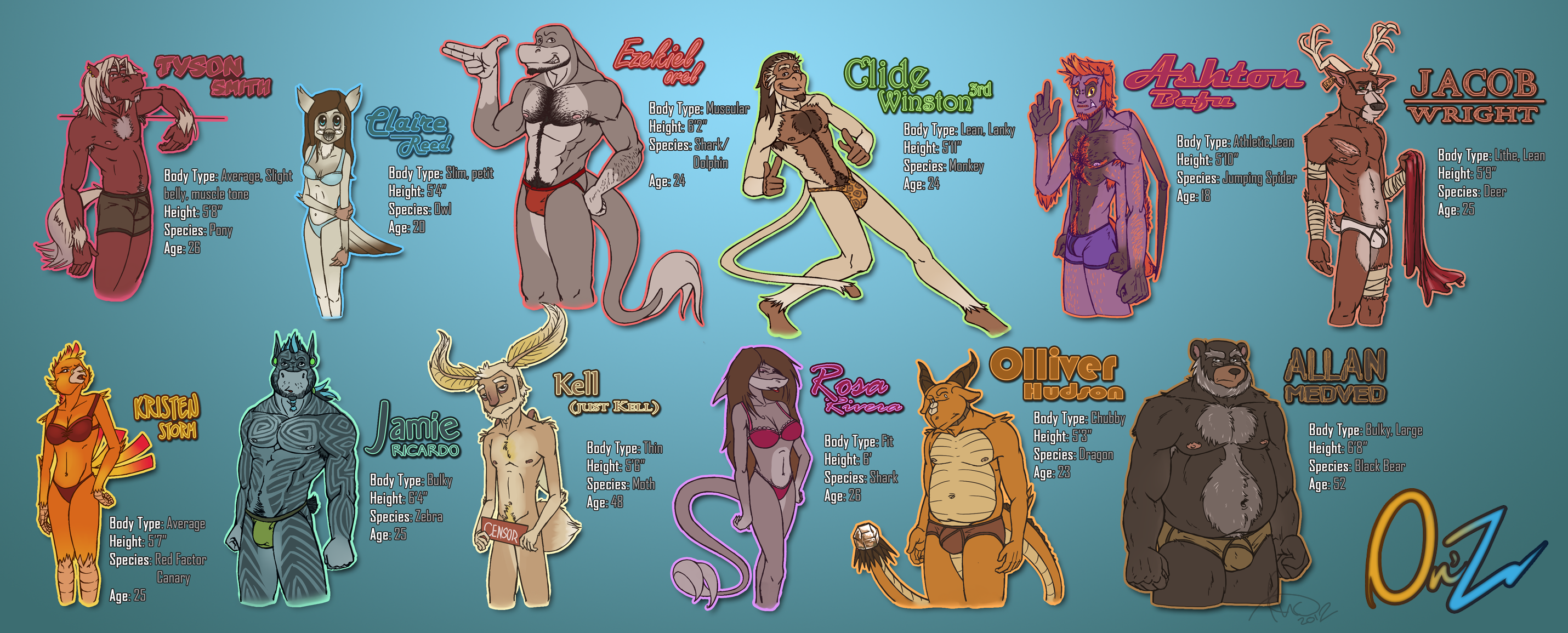 Ollie 'N Zeak Character Profile Page by Omegaro -- Fur Affinity