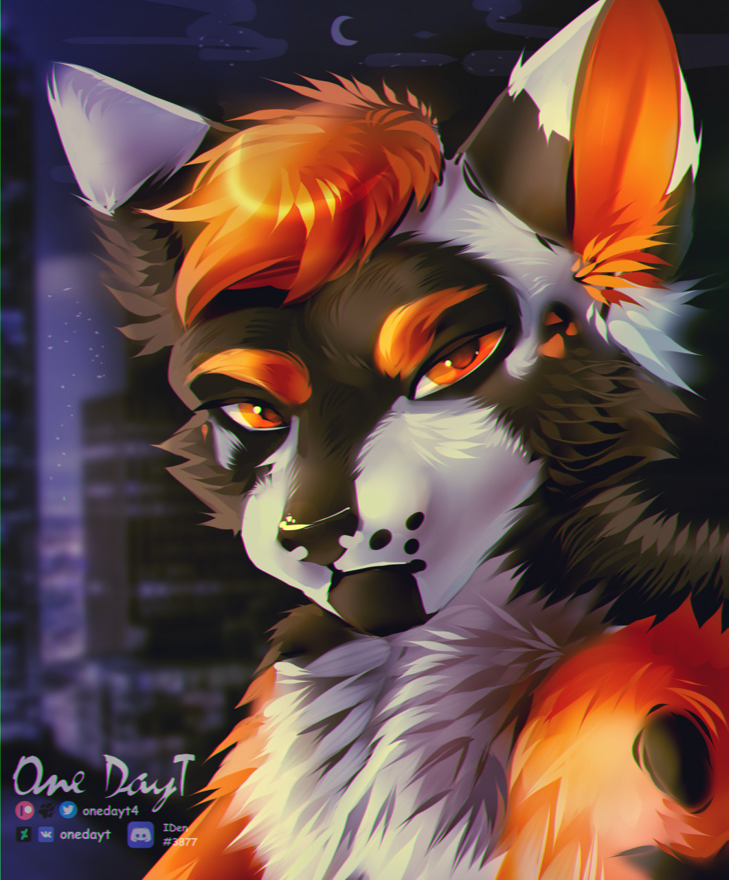 Furry art headshot by OneDayT4 -- Fur Affinity [dot] net