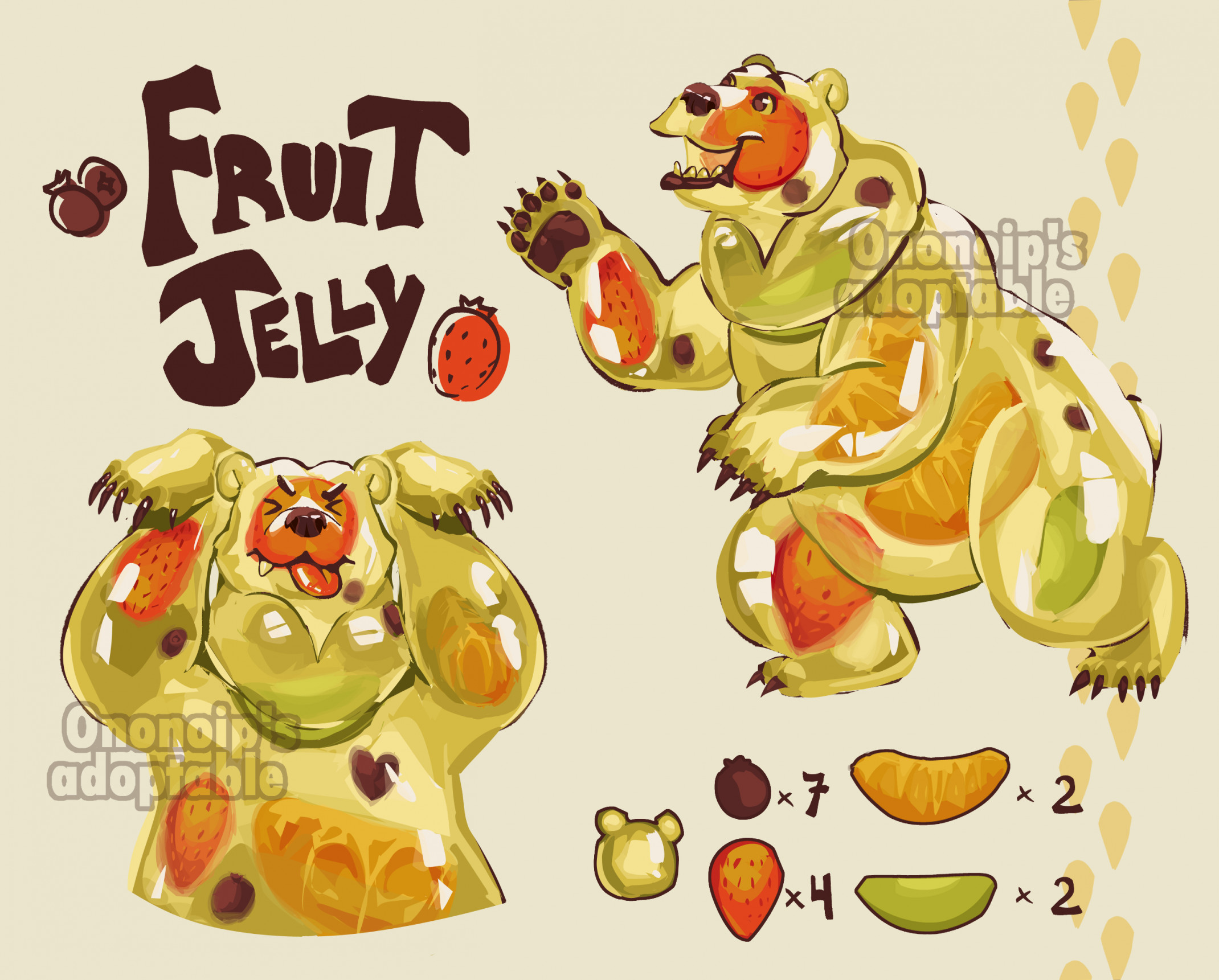 Fruit Jelly Bear Adoptable (OPEN)