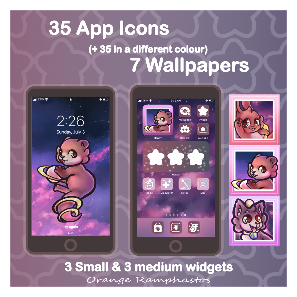 Kawaii Aesthetic iPhone Icon Set With Widgets and Wallpapers 