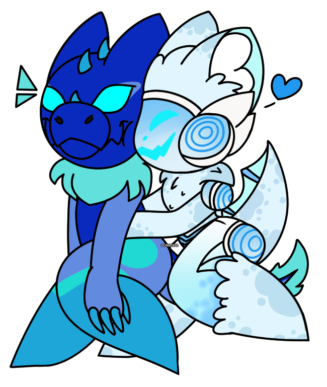 2 Protogens having a cute cuddle by Zarvaxo -- Fur Affinity [dot] net