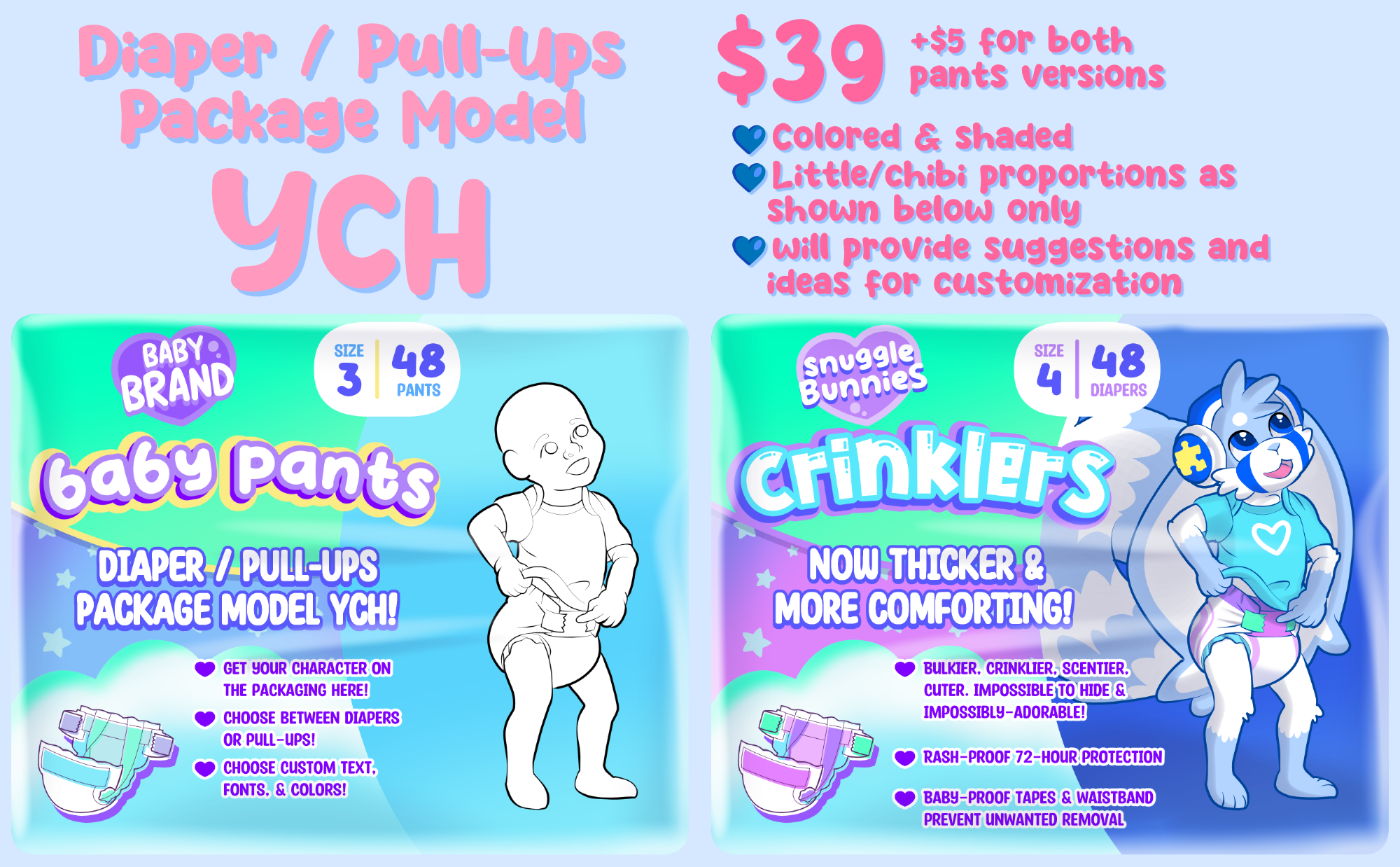 YCH: Diaper / Pull-Ups Package Model [OPEN] by OrphieBaby -- Fur Affinity  [dot] net