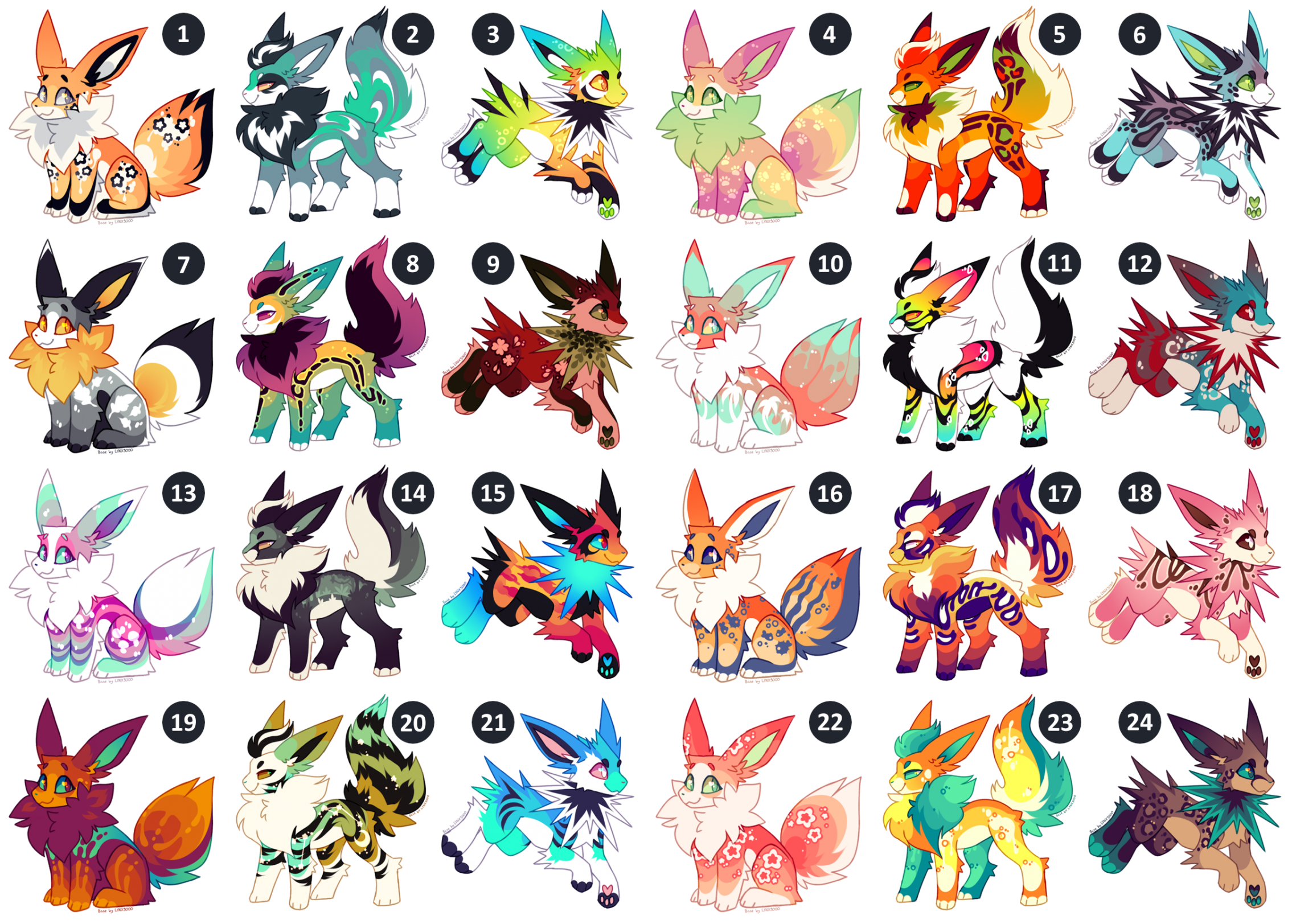 OPEN Eeveelution Adoptables $10 each by Drowned -- Fur Affinity [dot] net